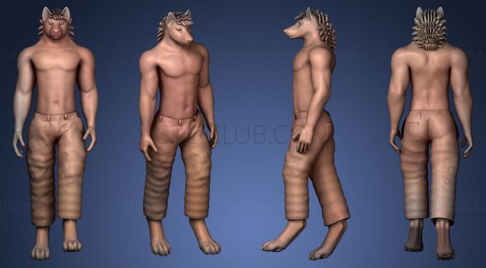 3D model Anthro Wolf25 (STL)